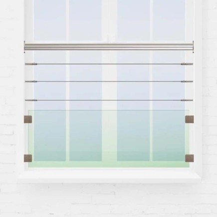 Garde-corps fenêtre câbles et verre