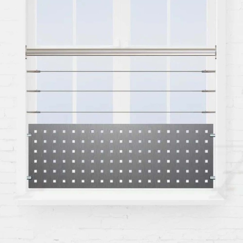 Garde-corps fenêtre câbles et tôle