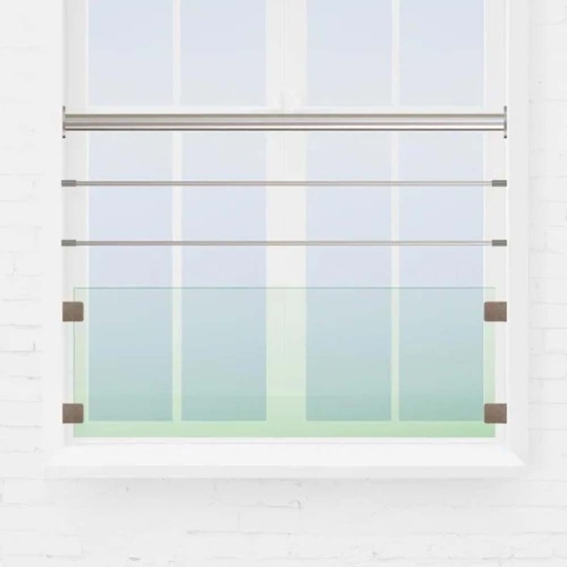 Garde-corps fenêtre lisses et verre