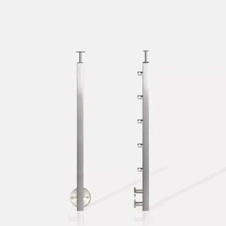 Poteau carré 5 lisses fixation latérale à l'anglaise
