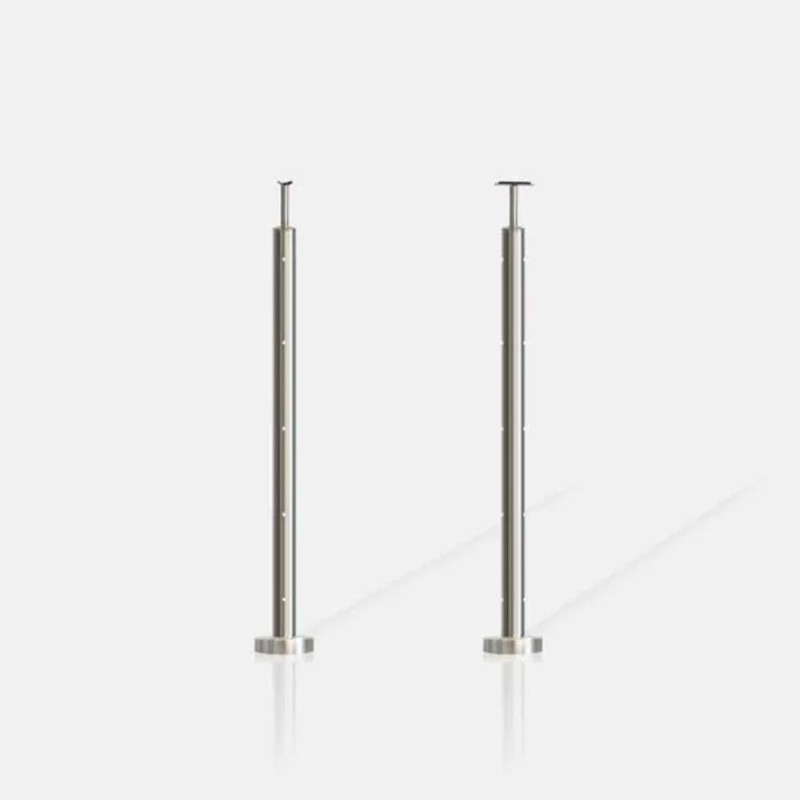 Poteau rond 5 câbles fixation au sol