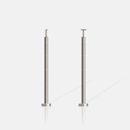 Poteau rond 5 câbles fixation au sol