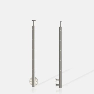 Poteau rond 5 câbles fixation latérale à l'anglaise