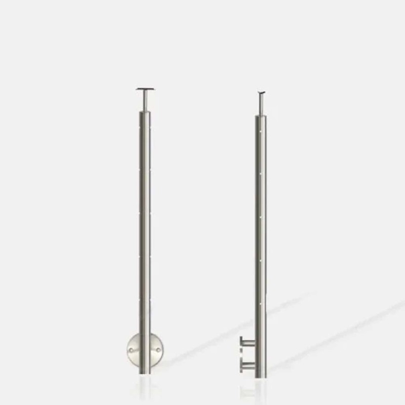 Poteau rond 5 câbles fixation latérale à l'anglaise