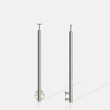 Poteau rond 5 câbles fixation latérale à l'anglaise