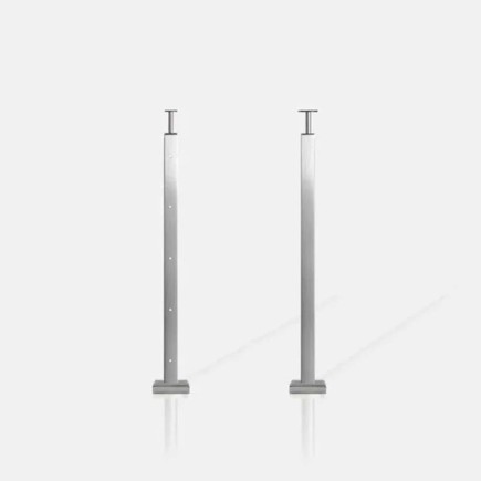 Poteau carré 5 câbles fixation au sol