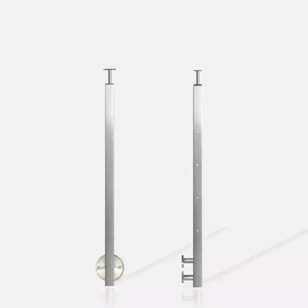 Poteau carré 5 câbles fixation latérale à l'anglaise