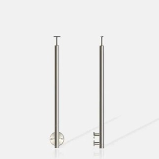 Poteau rond non percé fixation latérale à l'anglaise