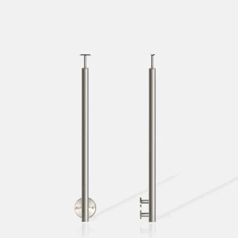 Poteau rond non percé fixation latérale à l'anglaise