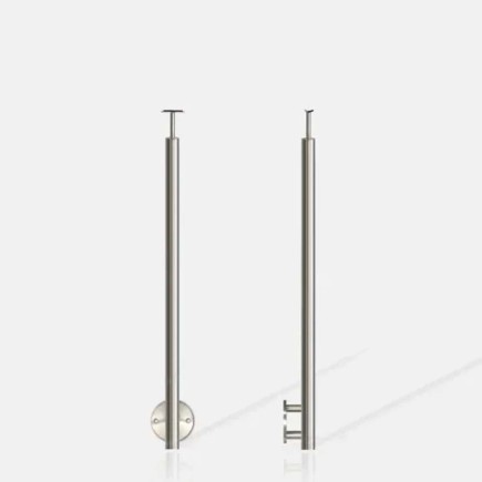 Poteau rond non percé fixation latérale à l'anglaise