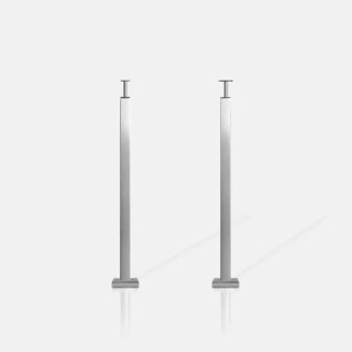 Poteau carré non percé fixation au sol