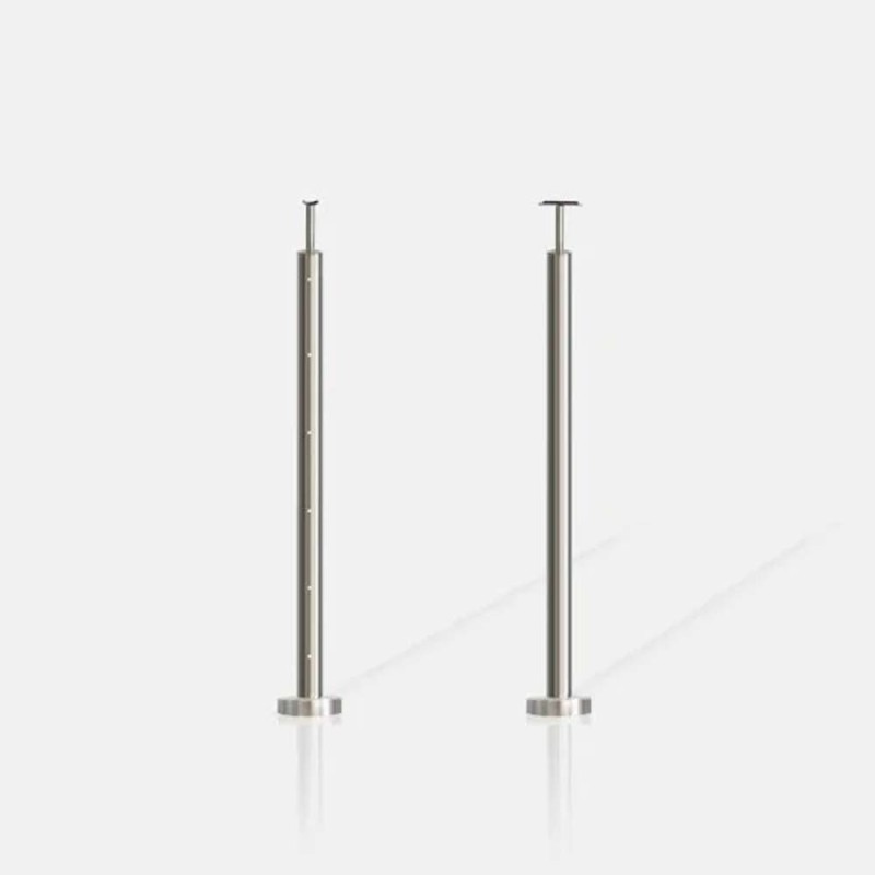 Poteau rond 6 câbles fixation au sol