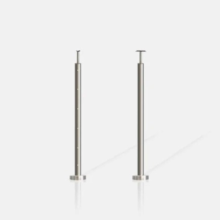 Poteau rond 6 câbles fixation au sol