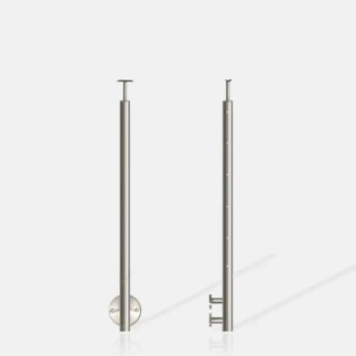 Poteau rond 6 câbles fixation latérale à l'anglaise