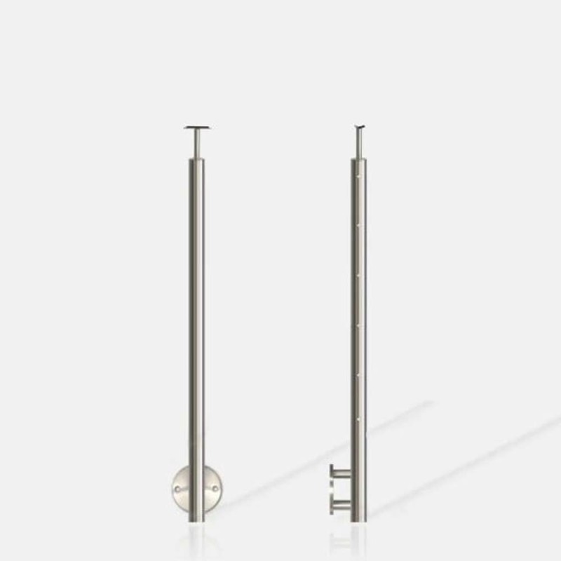 Poteau rond 6 câbles fixation latérale à l'anglaise