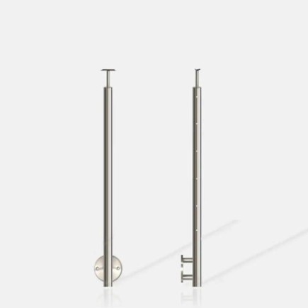 Poteau rond 6 câbles fixation latérale à l'anglaise