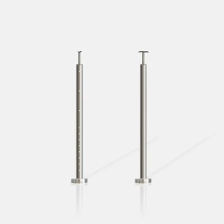 Poteau rond 11 câbles fixation au sol