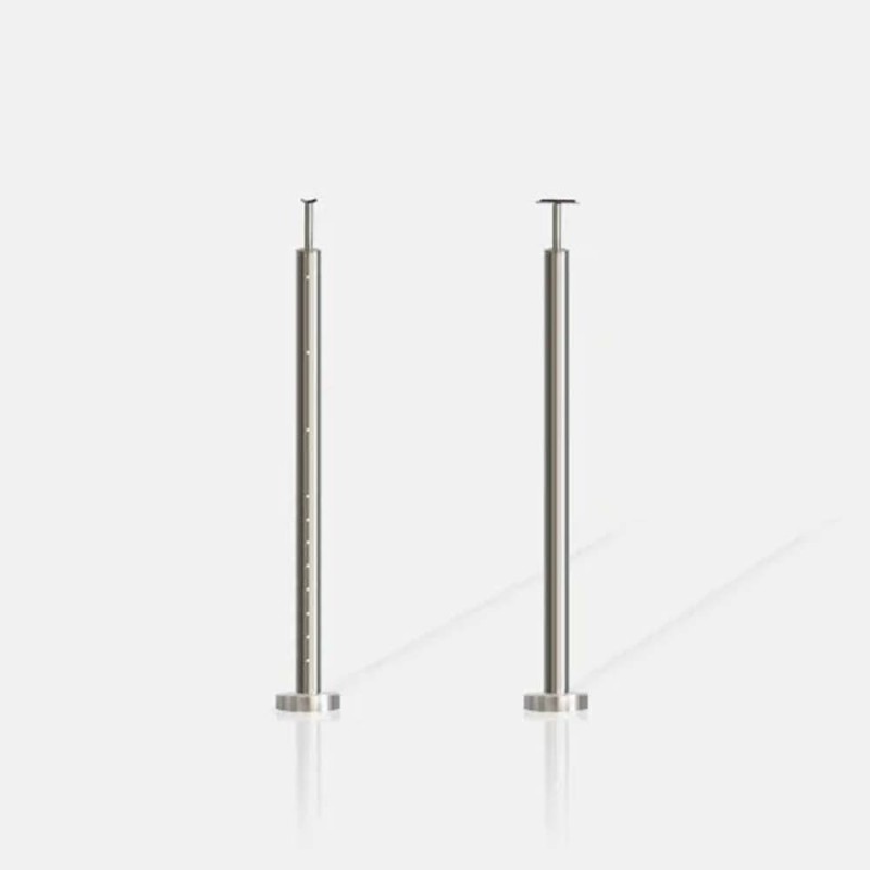 Poteau rond 11 câbles fixation au sol