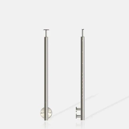 Poteau rond 11 câbles fixation latérale à l'anglaise