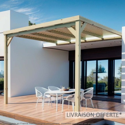 Pergola adossée avec toit semi ouvert Montpellier
