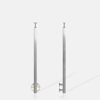 Poteau carré 6 câbles fixation latérale à l'anglaise