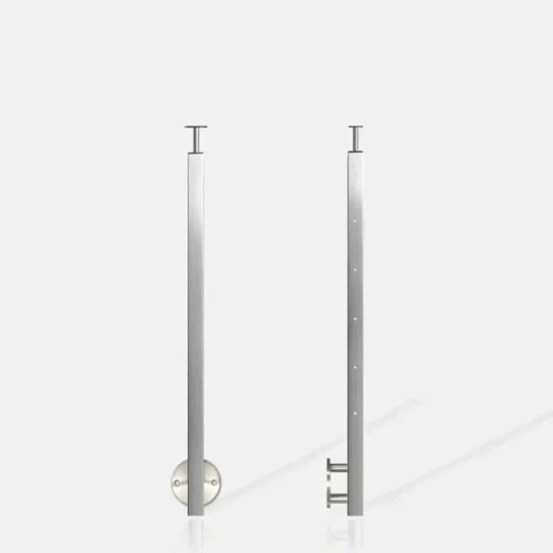 Poteau carré 6 câbles fixation latérale à l'anglaise