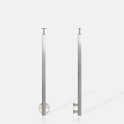 Poteau carré 6 câbles fixation latérale à l'anglaise