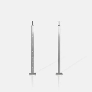 Poteau carré 11 câbles fixation au sol