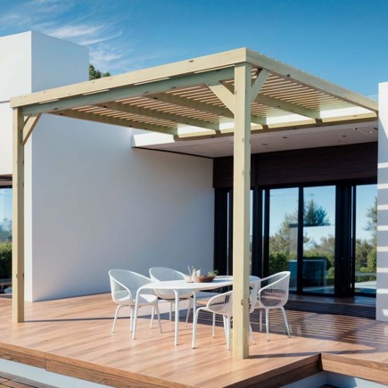Pergola adossée avec toit semi ouvert Montpellier