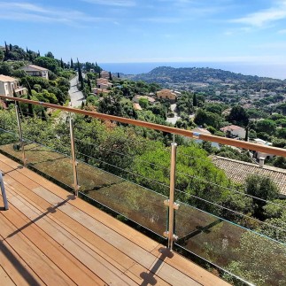 Garde-corps inox 3 câbles et verre