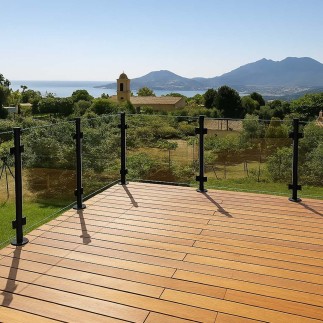 Garde-corps verre en inox PVD noir