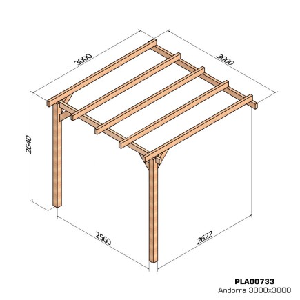 Pergola adossée bois lamellé-collé Andora