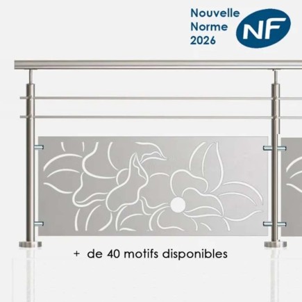 Garde-corps inox 2 lisses et tôle