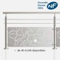 Garde-corps inox 2 lisses et tôle