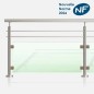Garde-corps inox 2 lisses et verre
