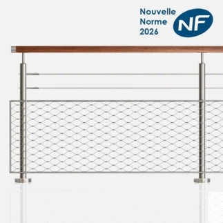 Garde-corps 2 câbles filet