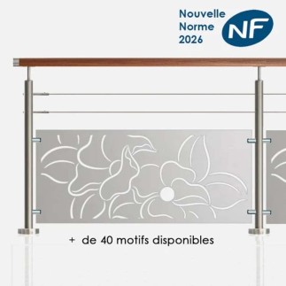 Garde-corps inox 2 câbles et tôle