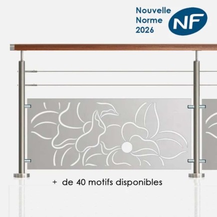 Garde-corps inox 2 câbles et tôle