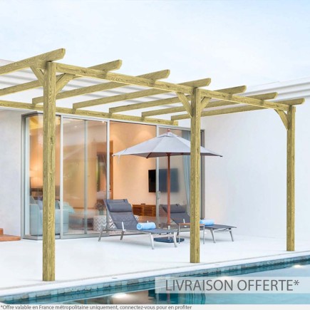 Pergola adossée en bois massif Oviedo