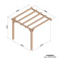 Pergola adossée bois lamellé-collé Cadiz
