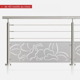 Garde-corps inox 3 câbles et tôle