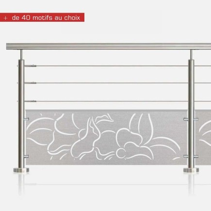 Garde-corps inox 3 câbles et tôle