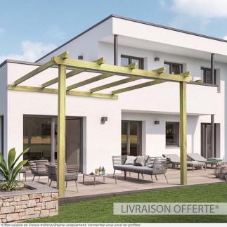 Pergola adossée en bois massif Lloret