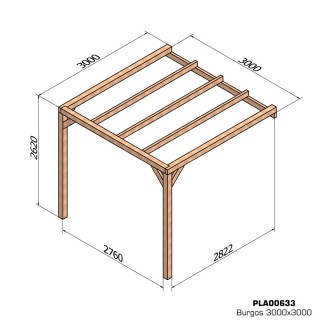 Pergola adossée bois lamellé-collé Burgos
