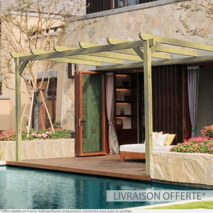 Pergola adossée en bois massif Narbonne