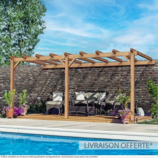 Pergola adossée bois lamellé-collé Palma