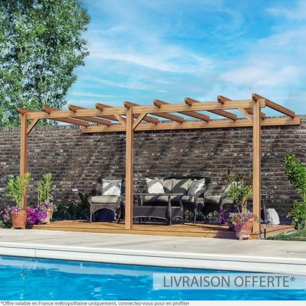 Pergola adossée bois lamellé-collé Palma