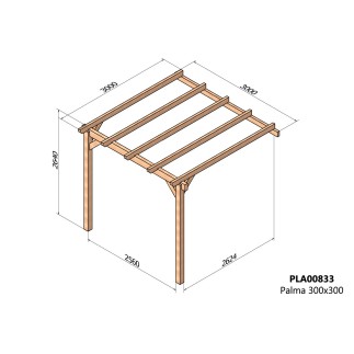 Pergola adossée bois lamellé-collé Palma